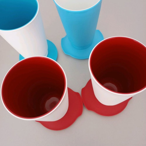 Alegra cups with lid Tupperware set of 4 pieces 450ml new