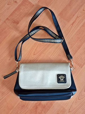 Versace shoulder bag new, black and beige