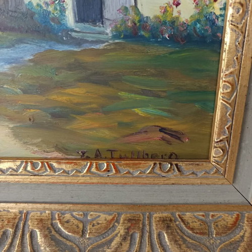 Oil painting Mountain House like new, signed by A.Tullberg