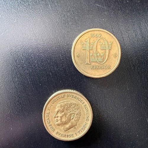 Swedish collectible coins like new, set of 2 pieces