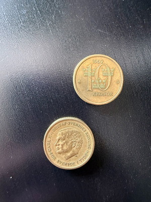 Swedish collectible coins like new, set of 2 pieces