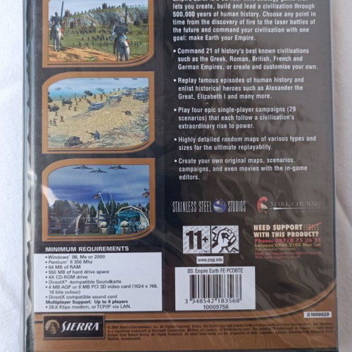 Empire Earth PC CD ROM new, sealed strategy game