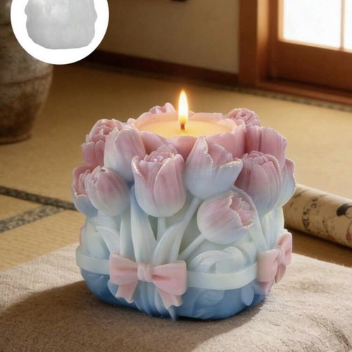 Handmade silicone mold for candle tulips new