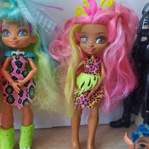 Cave Club dolls Mattel used, lot of 4 with Emberly, Tela, Fernessa, Slate