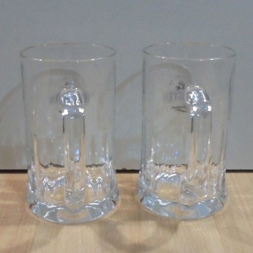 Holsten beer two promotional glass mugs 0.5l used