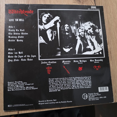 Witchfynde Give 'Em Hell vinyl LP used, NWOBHM 1980