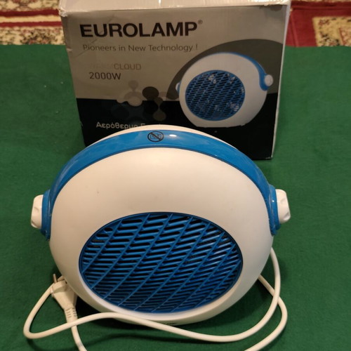 Eurolamp Warm Cloud 2000W table fan heater, white/blue
