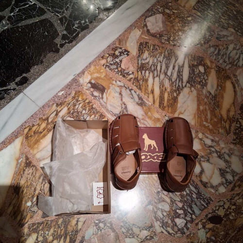 Boxer men's leather sandals size 43, new, brown