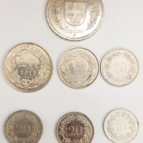Swiss Coin Collection like new, pack of 7 Swiss francs