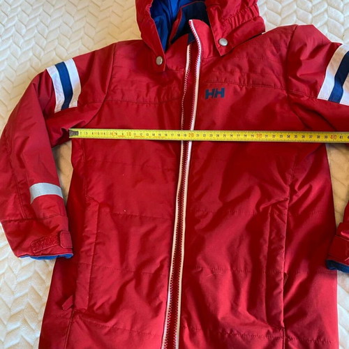Children's winter ski jacket used for 8 years old red and blue