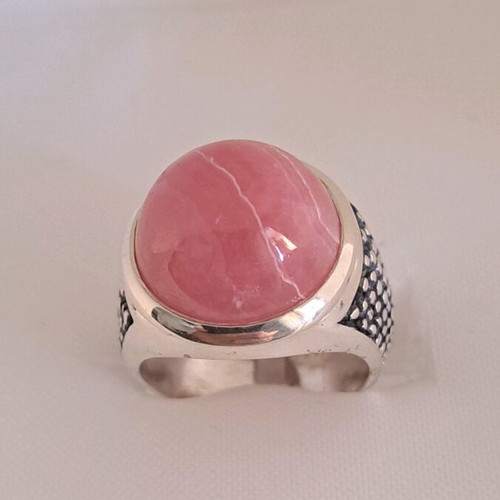 Silver ring 925 with rhodochrosite and rose quartz, new