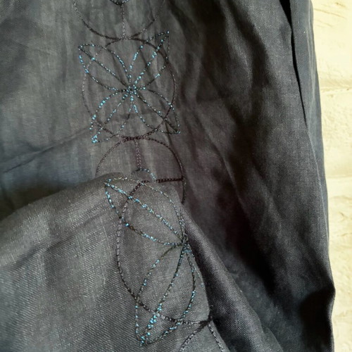 Versace linen shirt very dark blue XXL like new