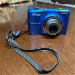 Ψηφιακή φωτογραφική μηχανή Nikon Coolpix pocket μπλε ελάχιστα χρησιμοποιημένη