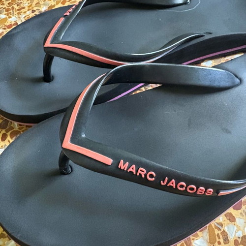 Marc Jacobs men's flip flops used, size 44, black multicolor