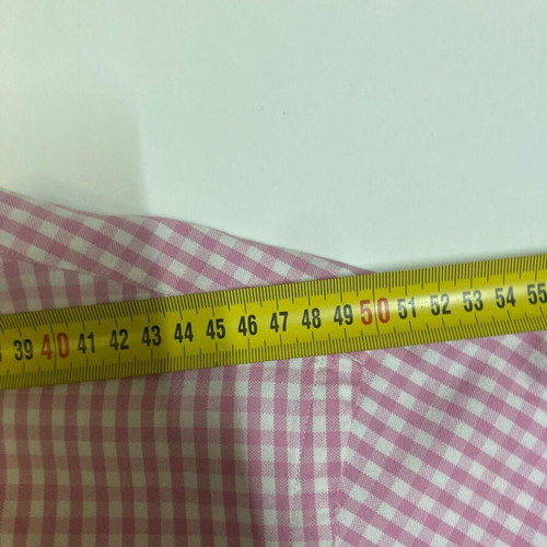 Ralph Lauren Oxford shirt XL, pink and white checked, short sleeve, colored pony