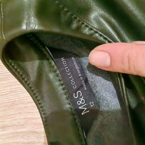 M&S Medium leather blouse like new