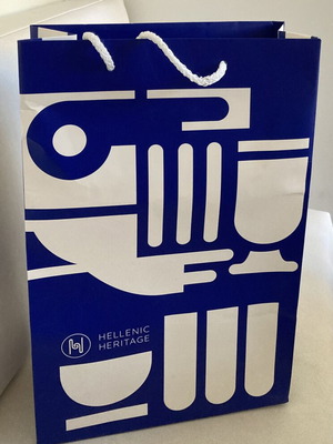 Hellenic Heritage συλλεκτική ημίσκληρη χάρτινη τσάντα μεταχειρισμένη σαν καινούργια