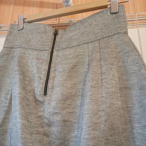 Zara high-waisted linen skirt beige-silver used, size S