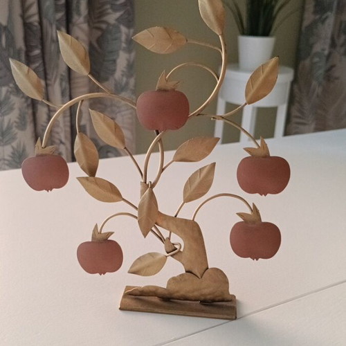Metal decorative Dermitzakis pomegranate tree like new, symbol of prosperity