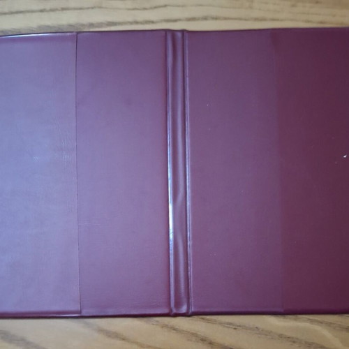 Leather notebook cover like new, black-bordeaux