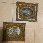 Handmade art plaques used, set of two