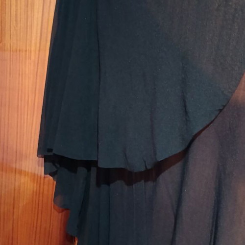 Evening strapless asymmetrical dress, size S, black