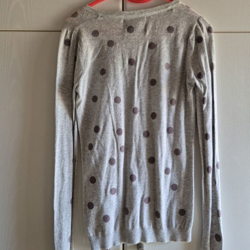 Bershka polka dot cardigan used, elastic, grey, size M
