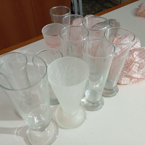 Beer, frappe and freddo espresso glasses like new, set of 16