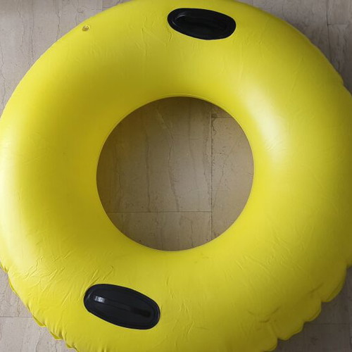 Inflatable Lifebuoy used, yellow, 85 cm diameter, with handles