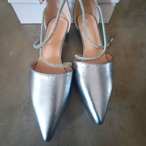 Low heels new size 38 silver