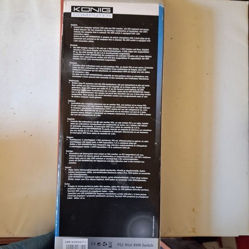 König PS2 Mini KVM Switch VGA 2-Port new with cables and box