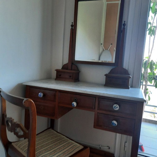 Wooden carved vanity with marble used, early 20th century