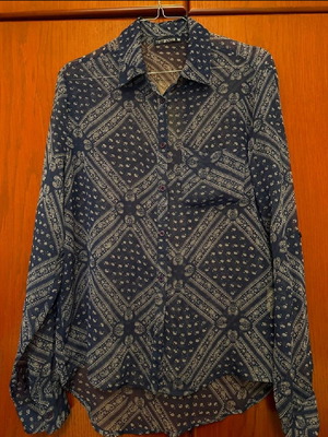 Transparent women's shirt with patterns size M new