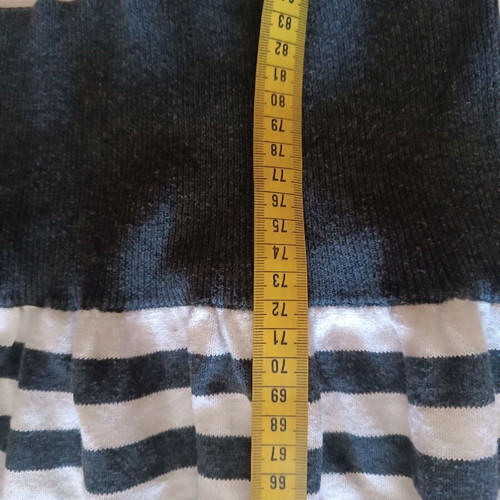 Knitted sleeveless dress medium striped gray cotton by Escandelle like new