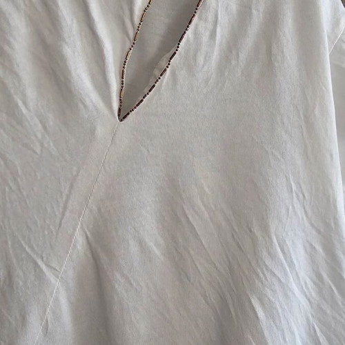 T-shirt Peace And Chaos cotton with cut out and metal details like new, white