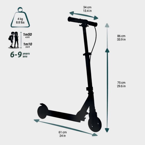 Children's folding aluminum scooter mid5 used with brake and suspension
