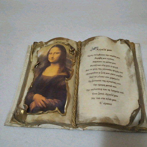 Musical decorative book like new with bronze tripod base