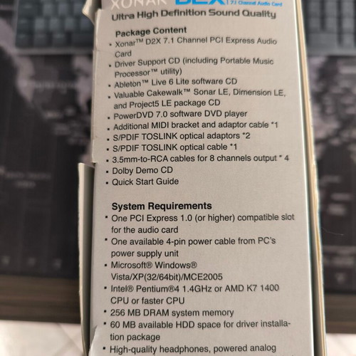 Asus Xonar D2X PCI Express sound card used
