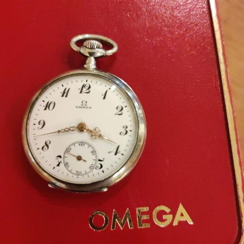 Omega pocket watch 35mm 1915 silver 0.900 like new