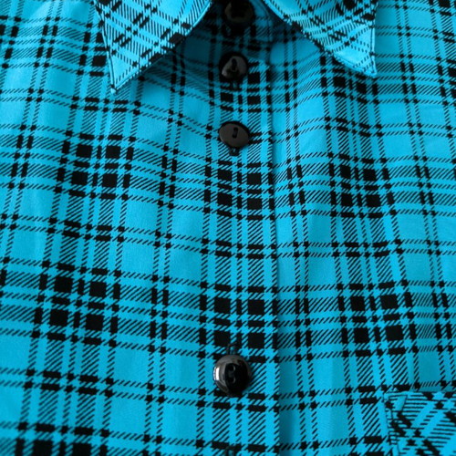 Women's checked long-sleeve shirt like new, black and blue, size M