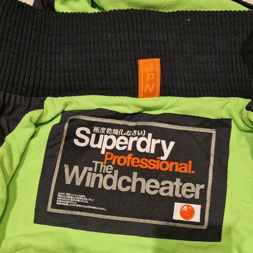 Superdry jacket like new, black and green, size S