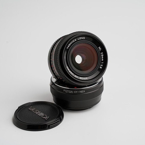 Yashica ML 28mm f/2.8 lens used with new CY-NEX adapter