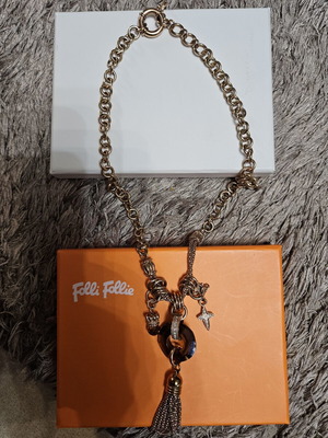 Folli Follie necklace like new, brown and gold