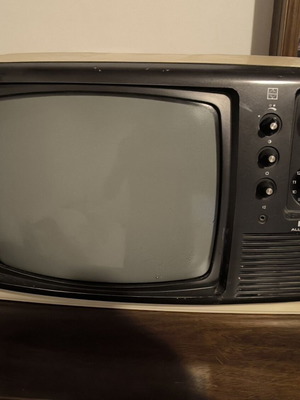 National TR-602EA Vintage Black and White TV used, 1970s Space Age