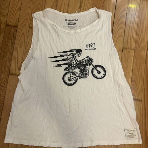 Pull & Bear Marc Marquez MM93 Tank Top like new, off-white