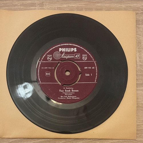 Four Greek Dances Philips Minigroove 45 vinyl record used, traditional