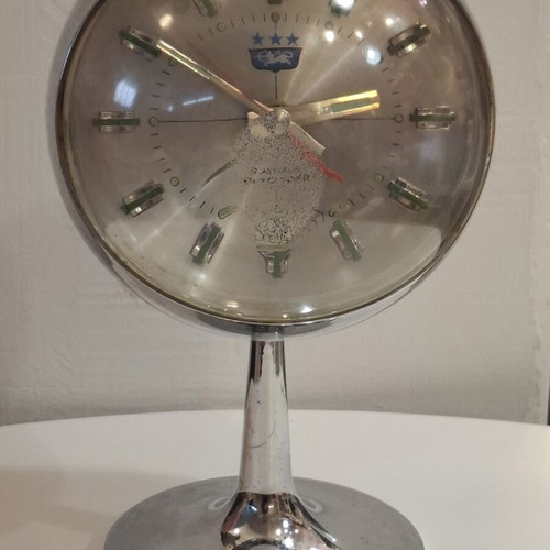70's Tokyo Tokei manual wind-up alarm clock used, space age retro