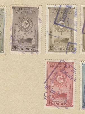Venezuela 1948-1950 Airmail μεταχειρισμένα γραμματόσημα 1ης επετείου