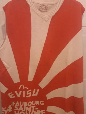 Evisu knit sleeveless vest like new, size L, made in Japan