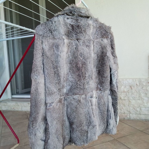Women's natural rabbit fur used, medium size, gray shades